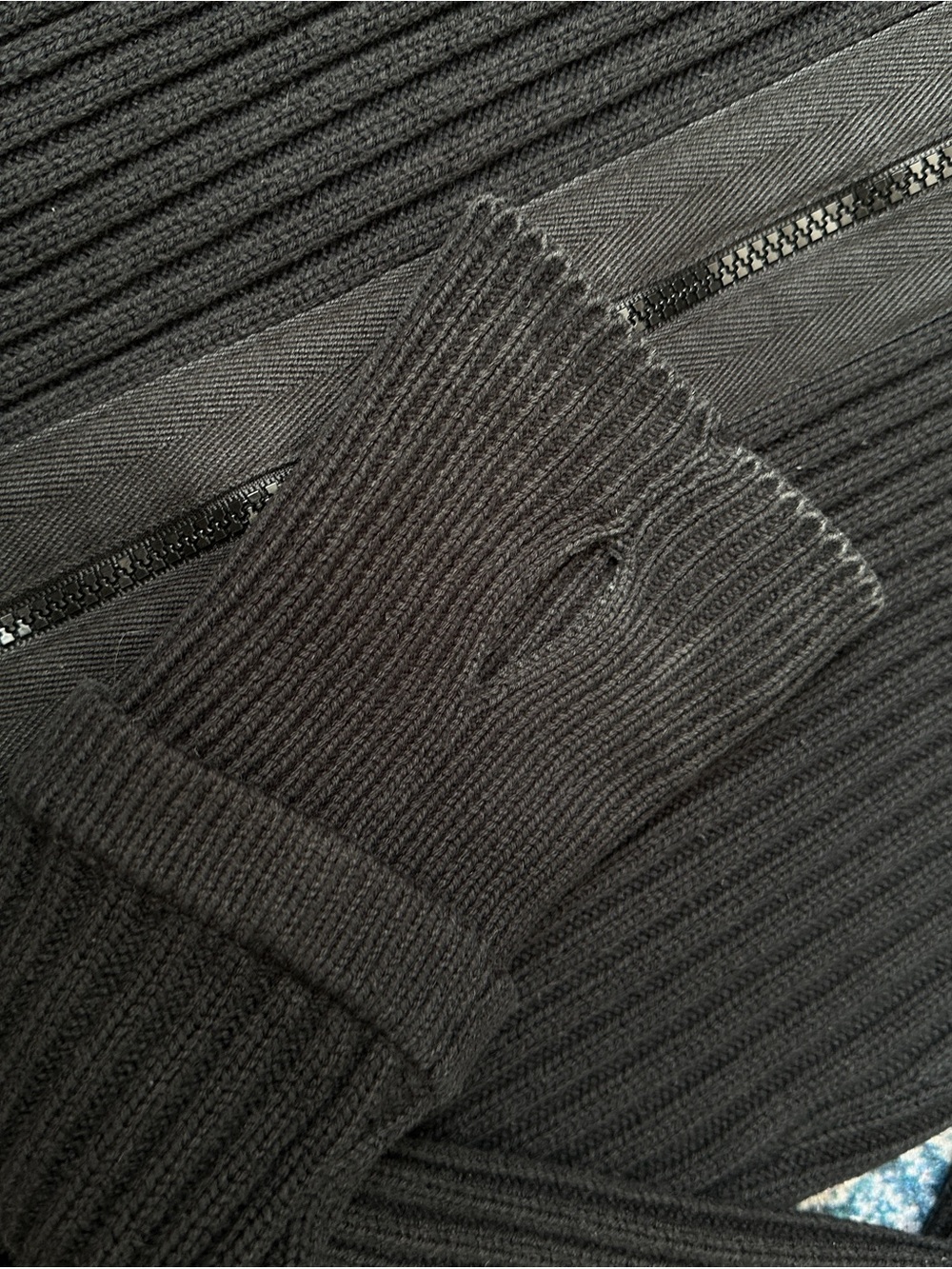 Bench Black Ribbed Zip-Up Bomber Jacket - Picture 7 of 16